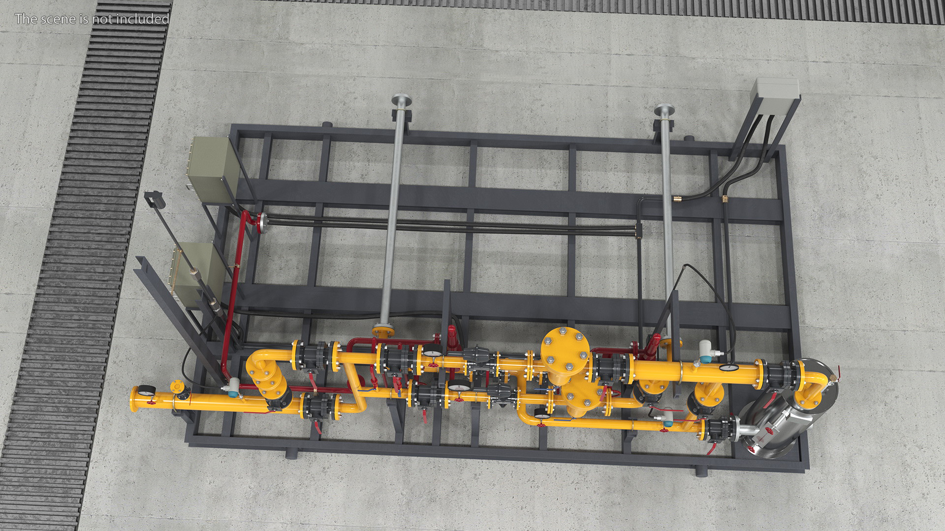 LNG Gas Filling Station Pipe Block 3D model