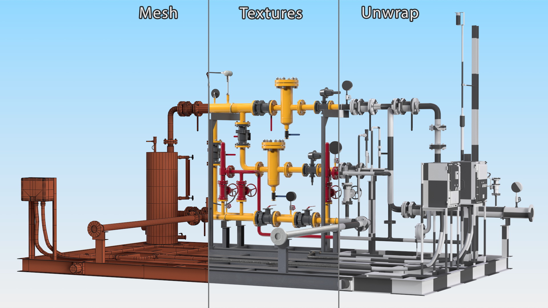 LNG Gas Filling Station Pipe Block 3D model