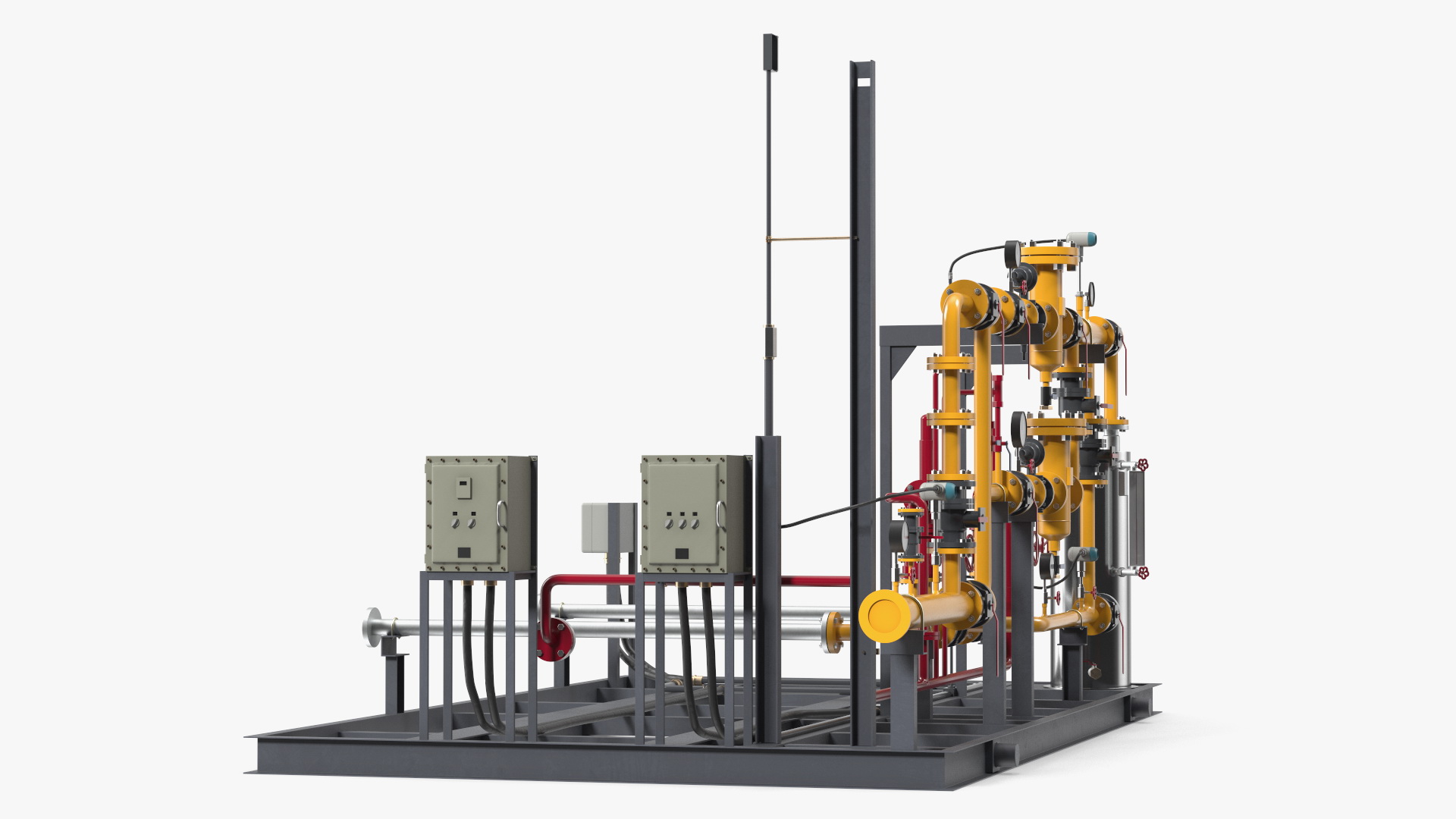 LNG Gas Filling Station Pipe Block 3D model
