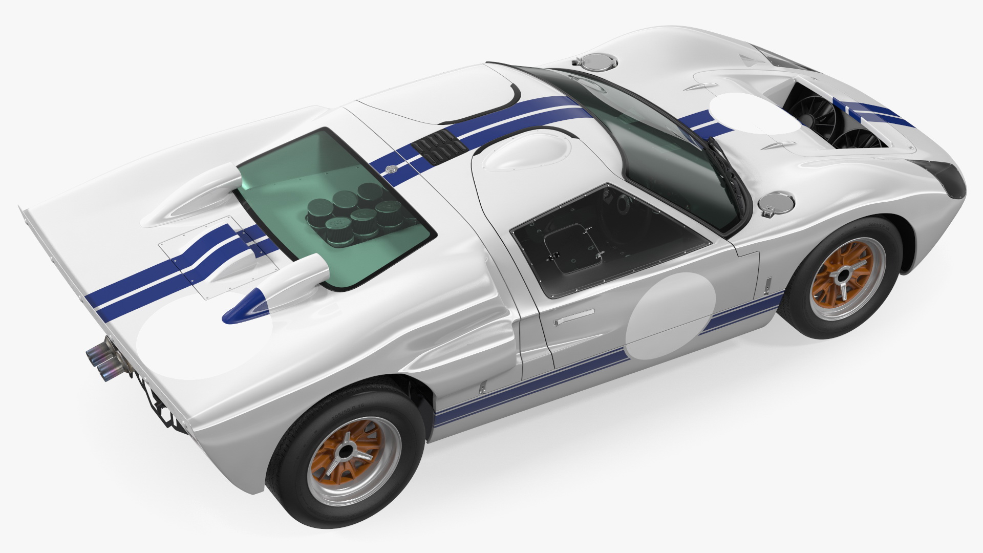 3D model Classic Racing Car White Simple Interior