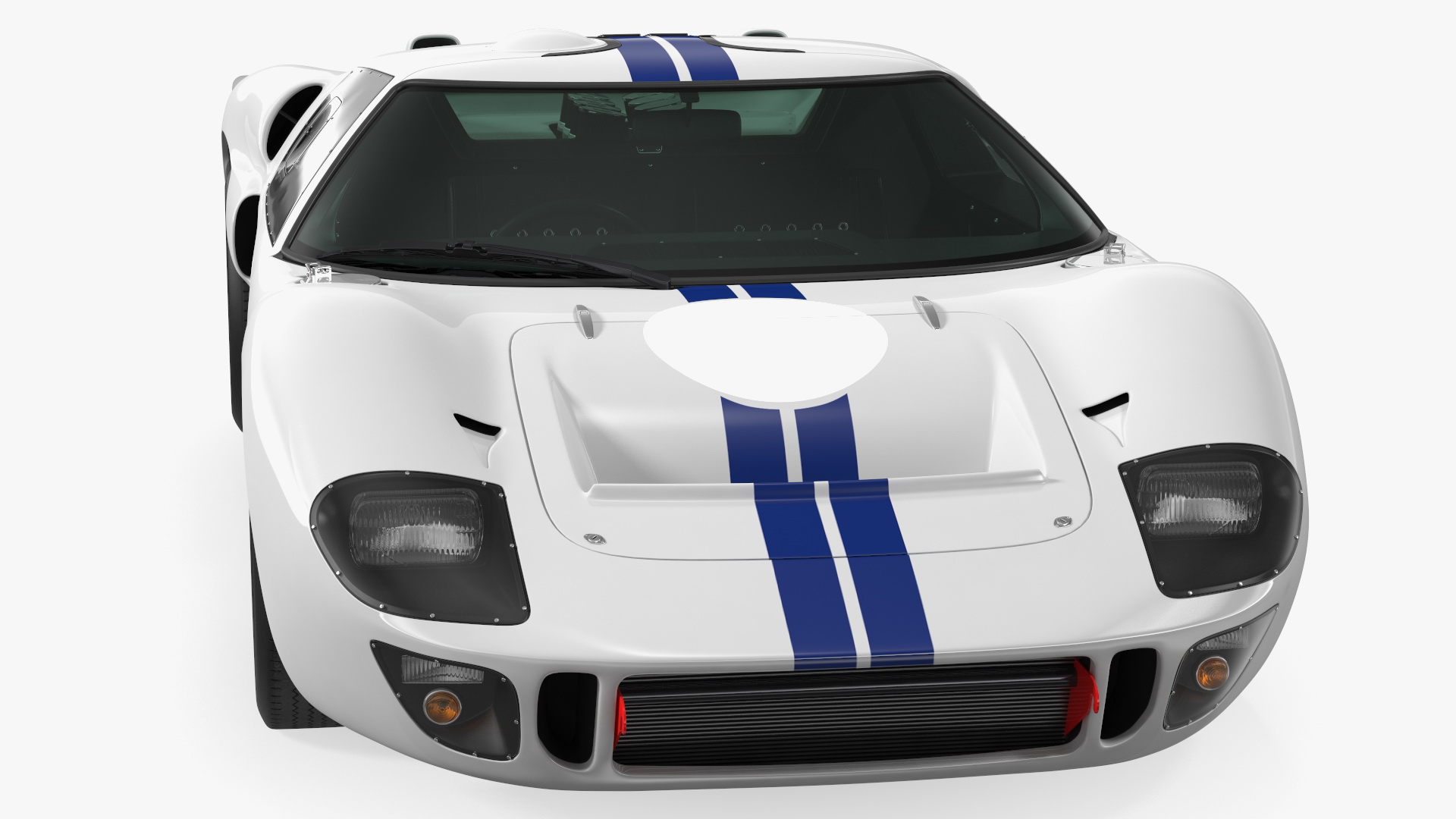 3D model Classic Racing Car White Simple Interior