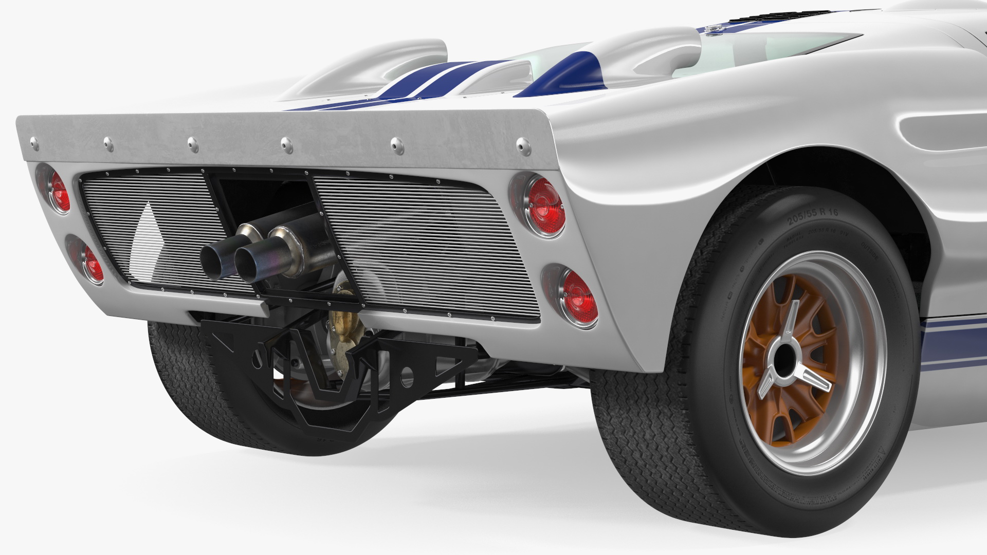 3D model Classic Racing Car White Simple Interior