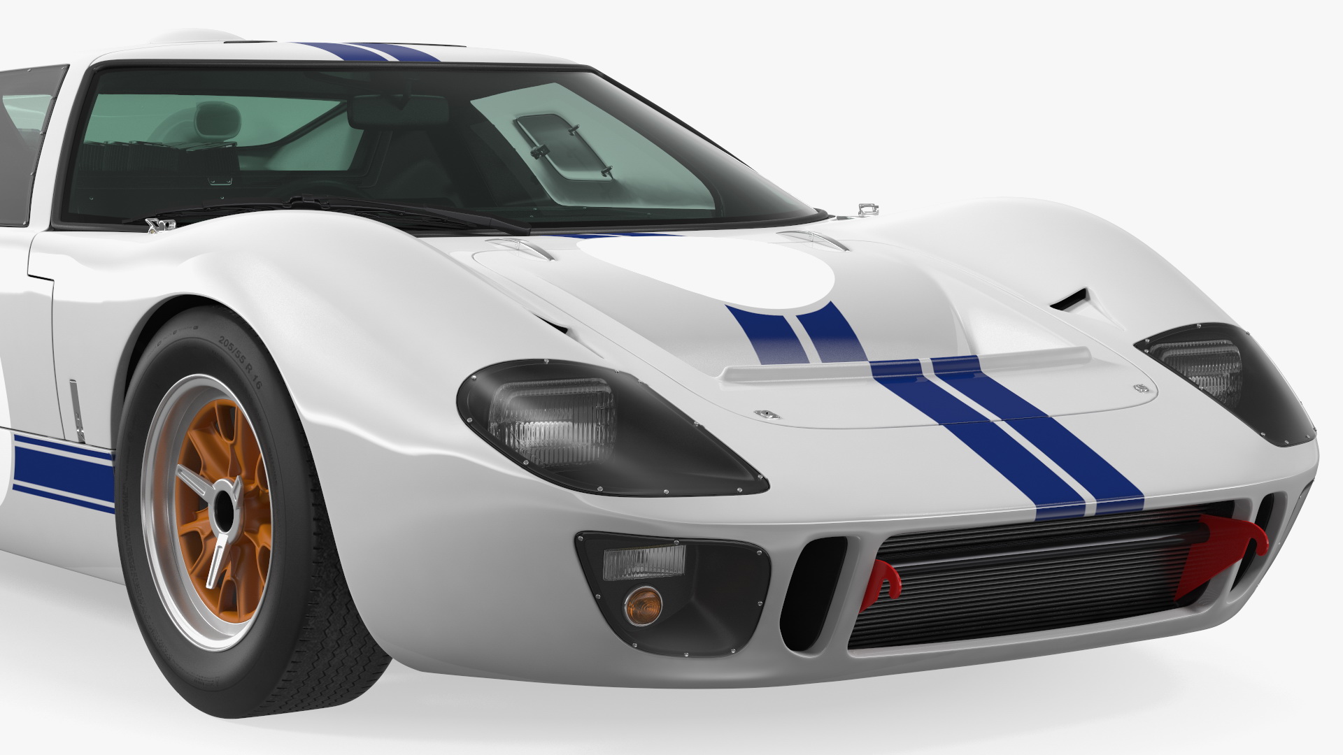 3D model Classic Racing Car White Simple Interior