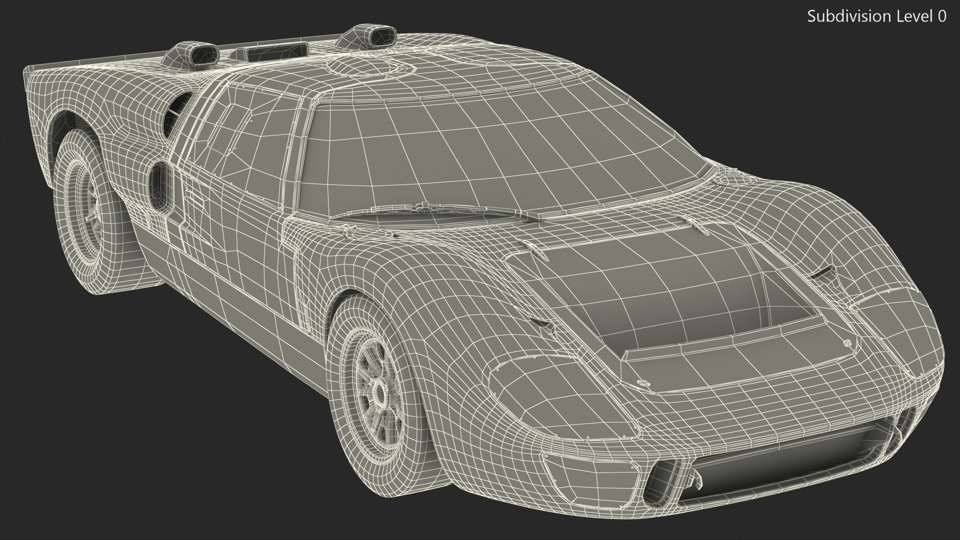 3D model Classic Racing Car White Simple Interior