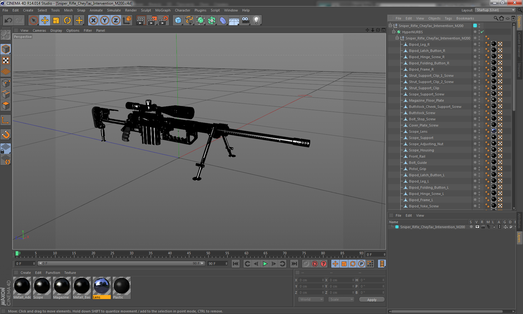 3D Sniper Rifle CheyTac Intervention M200 model