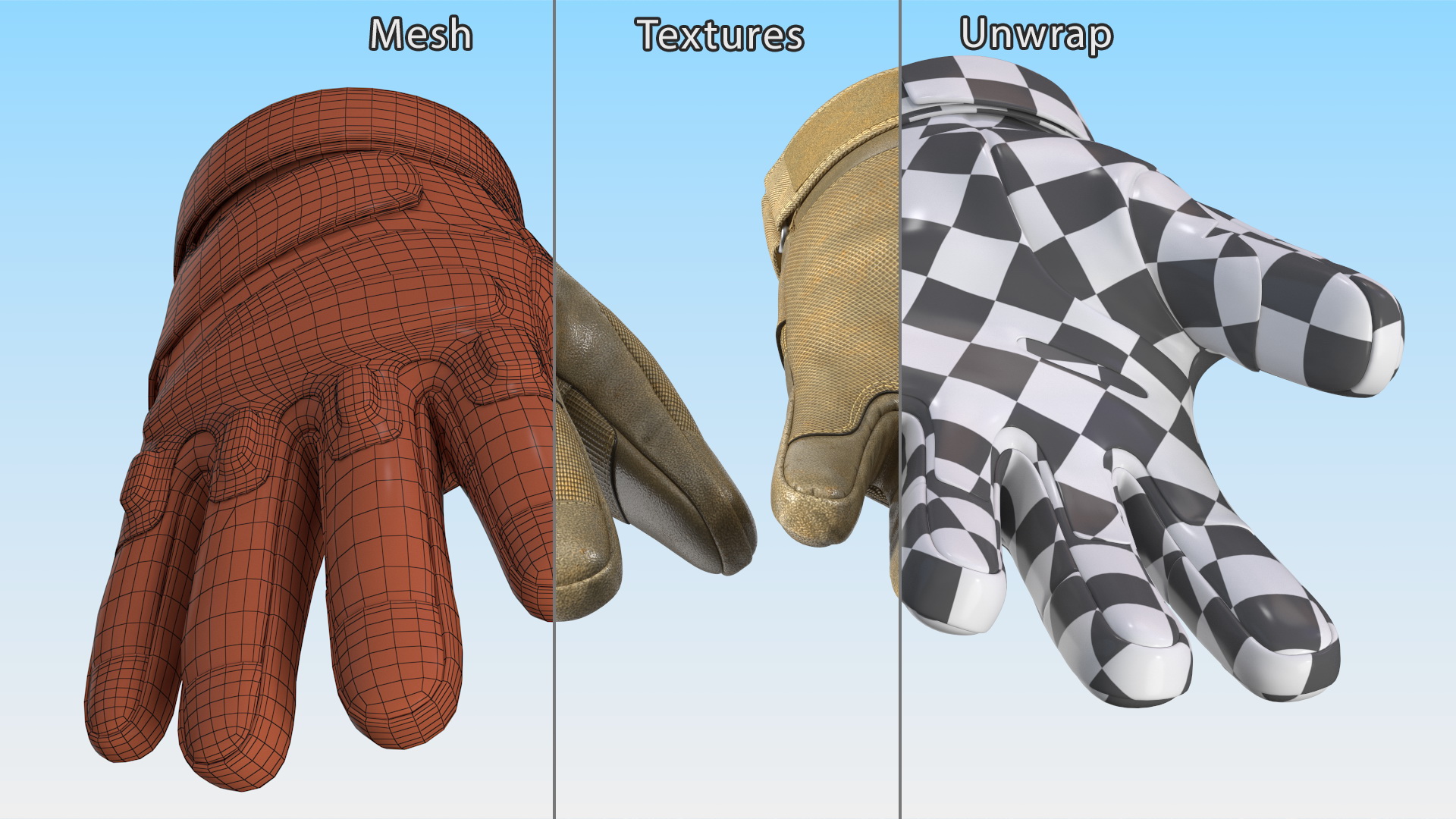 Tactical Military Gloves 3D model