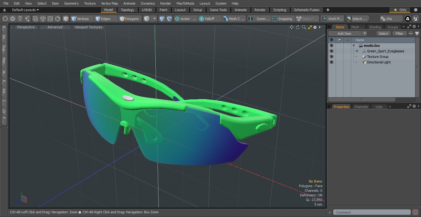 Green Sport Eyeglasses 3D
