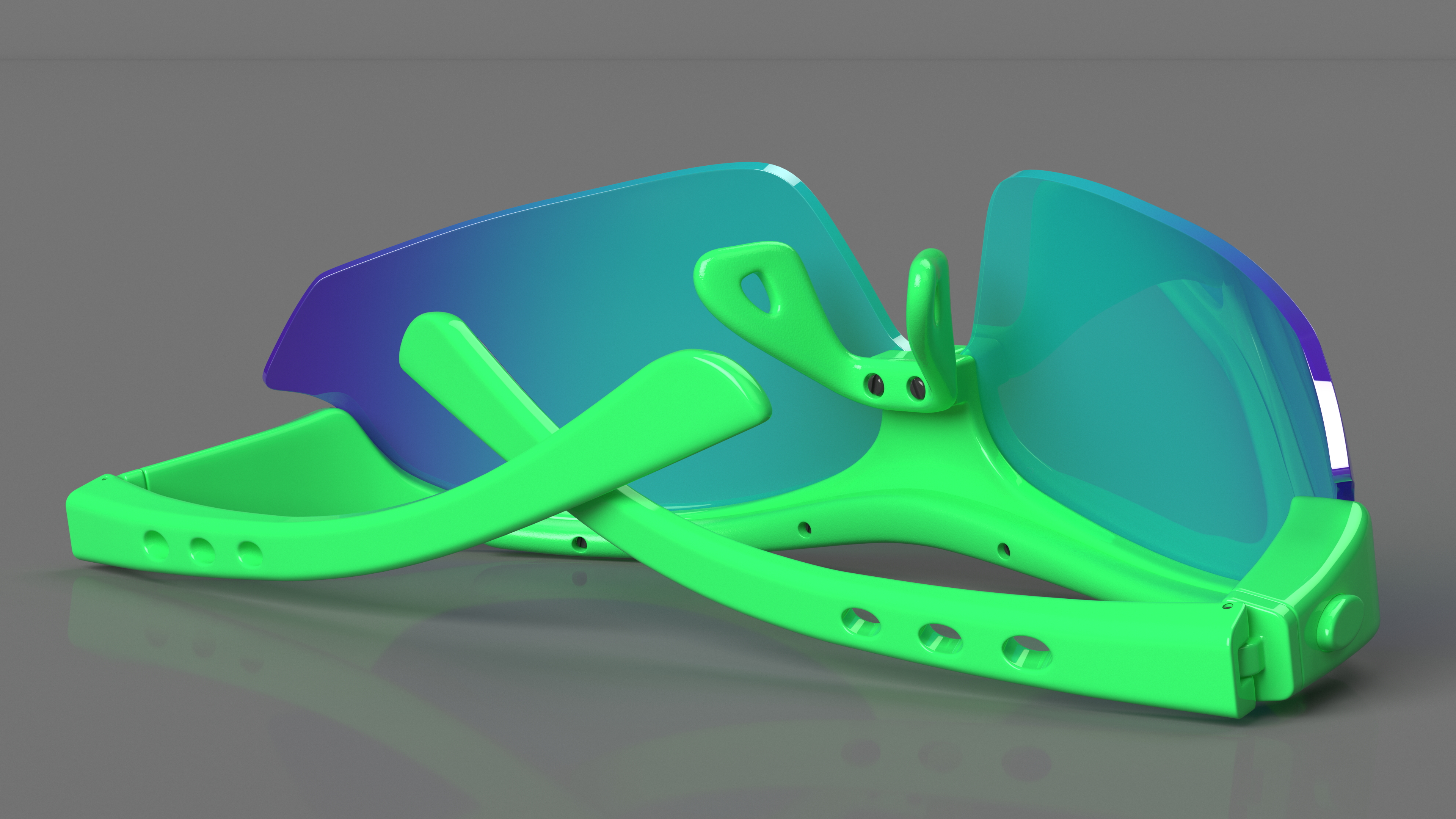 Green Sport Eyeglasses 3D