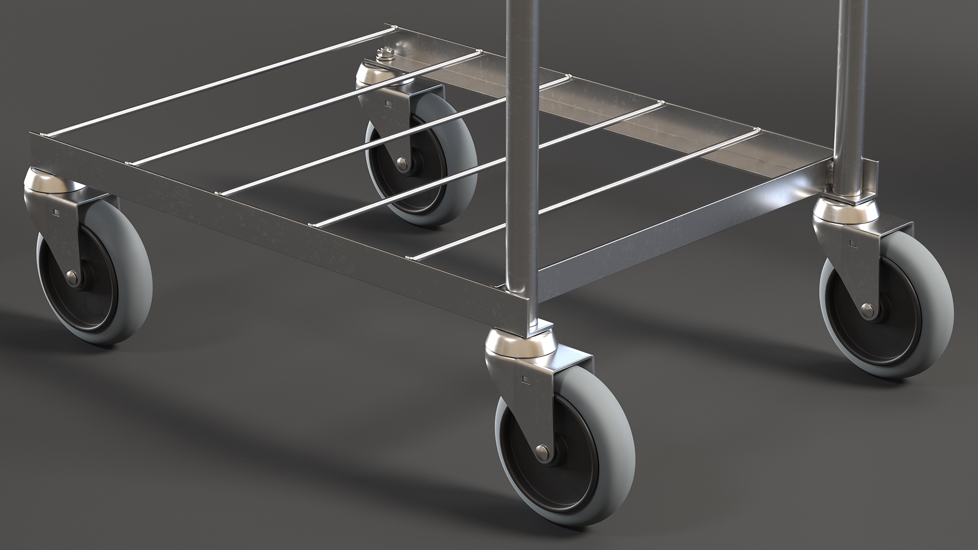 3D model Steel Mini Trolley With Two Shelves
