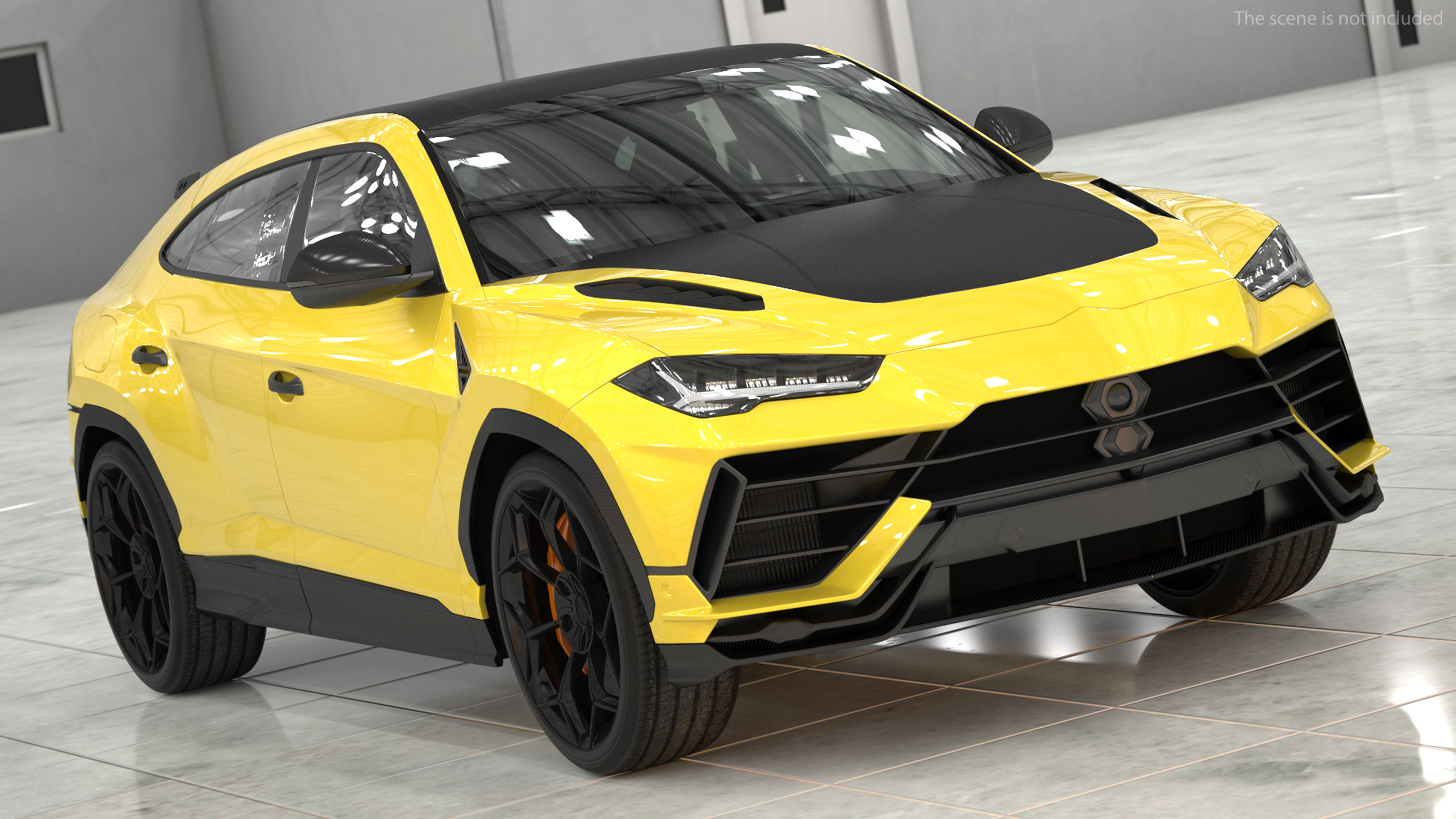 Super Luxury SUV Lights ON Simple Interior 3D