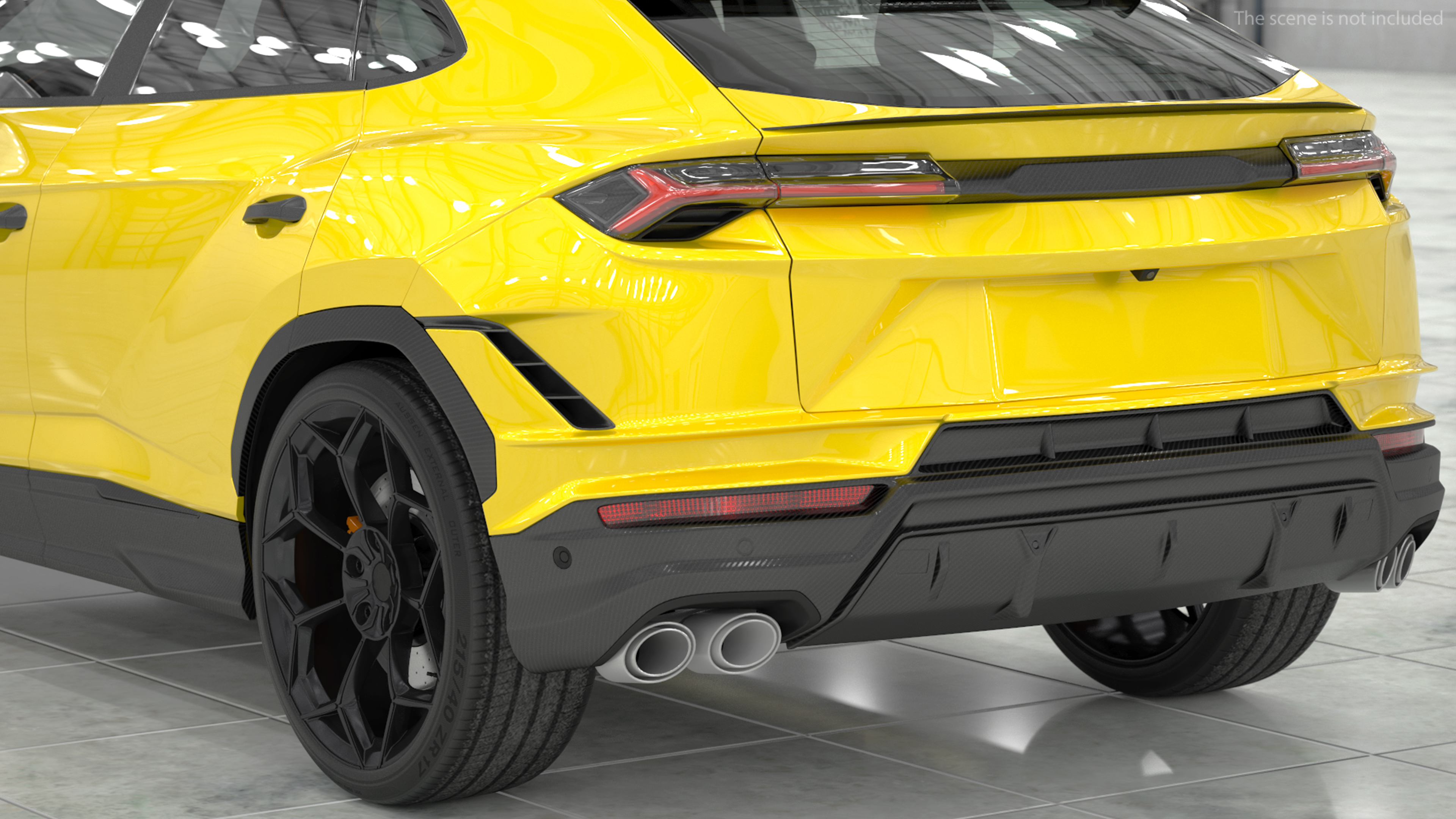 Super Luxury SUV Lights ON Simple Interior 3D