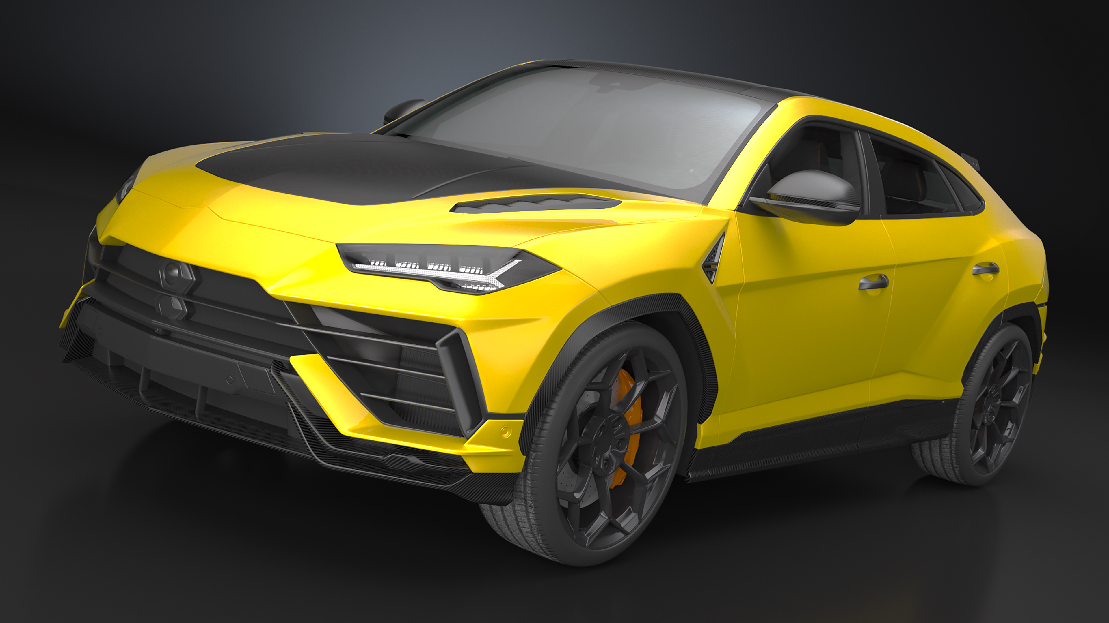 Super Luxury SUV Lights ON Simple Interior 3D