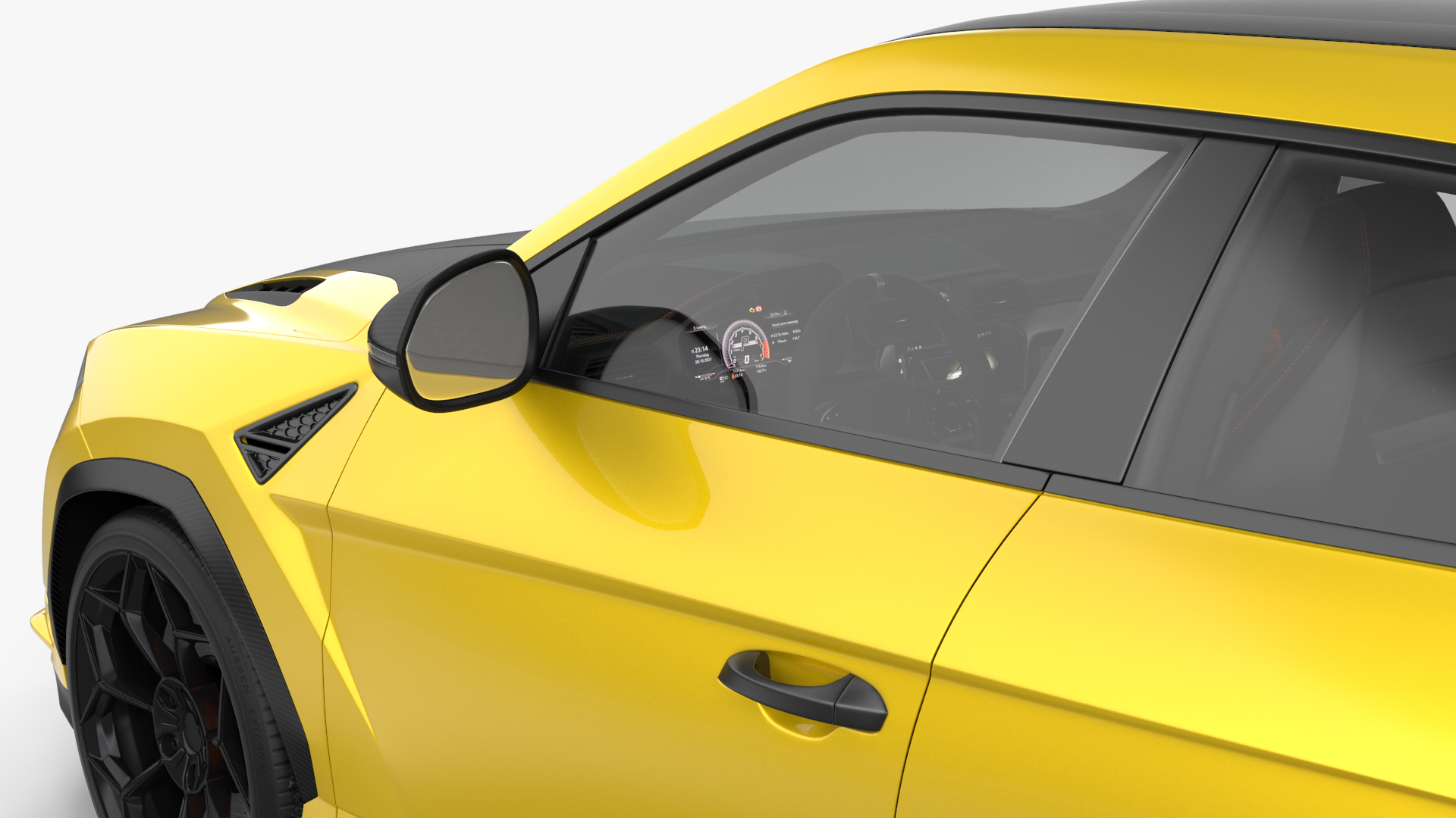 Super Luxury SUV Lights ON Simple Interior 3D