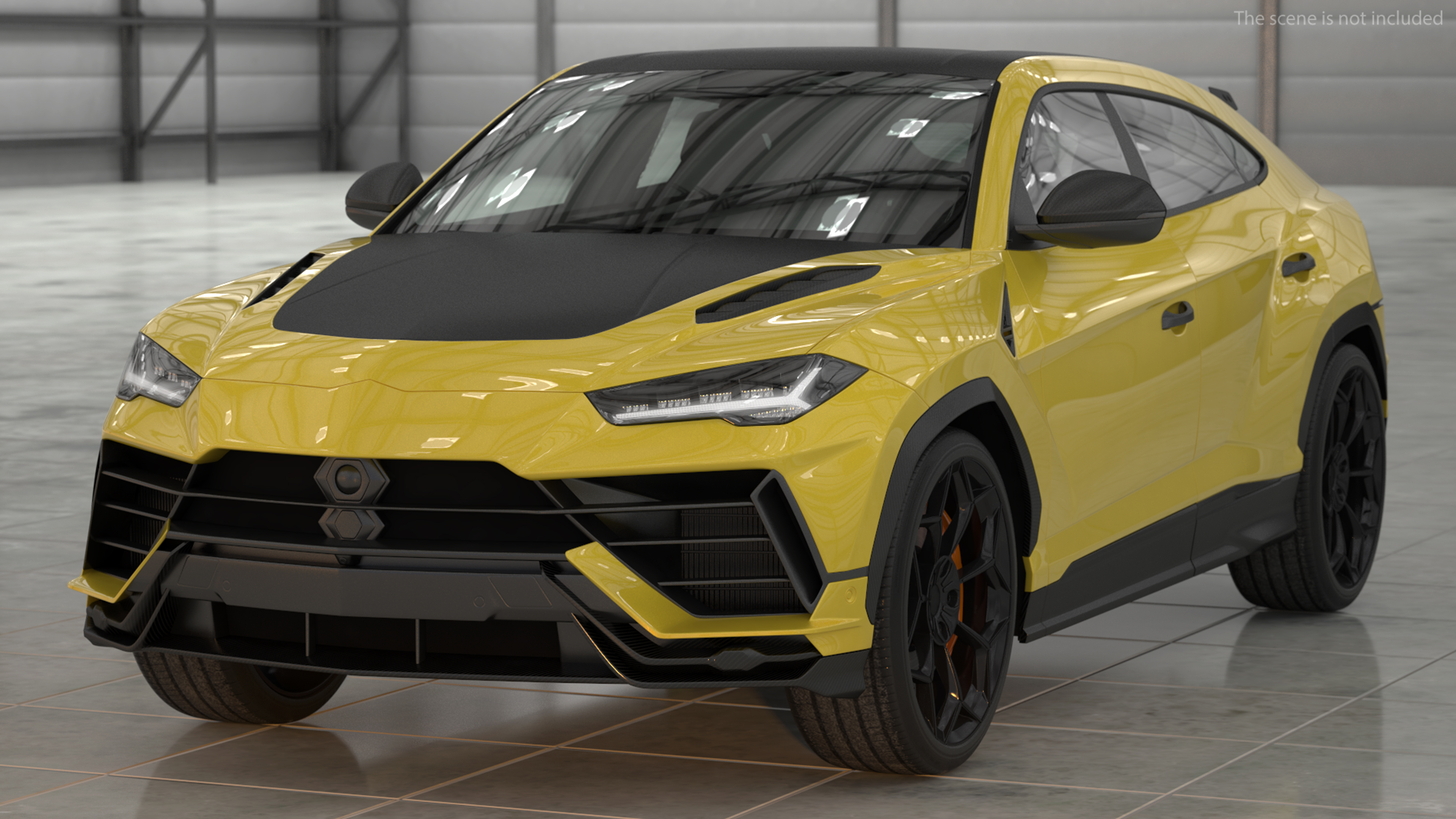 Super Luxury SUV Lights ON Simple Interior 3D