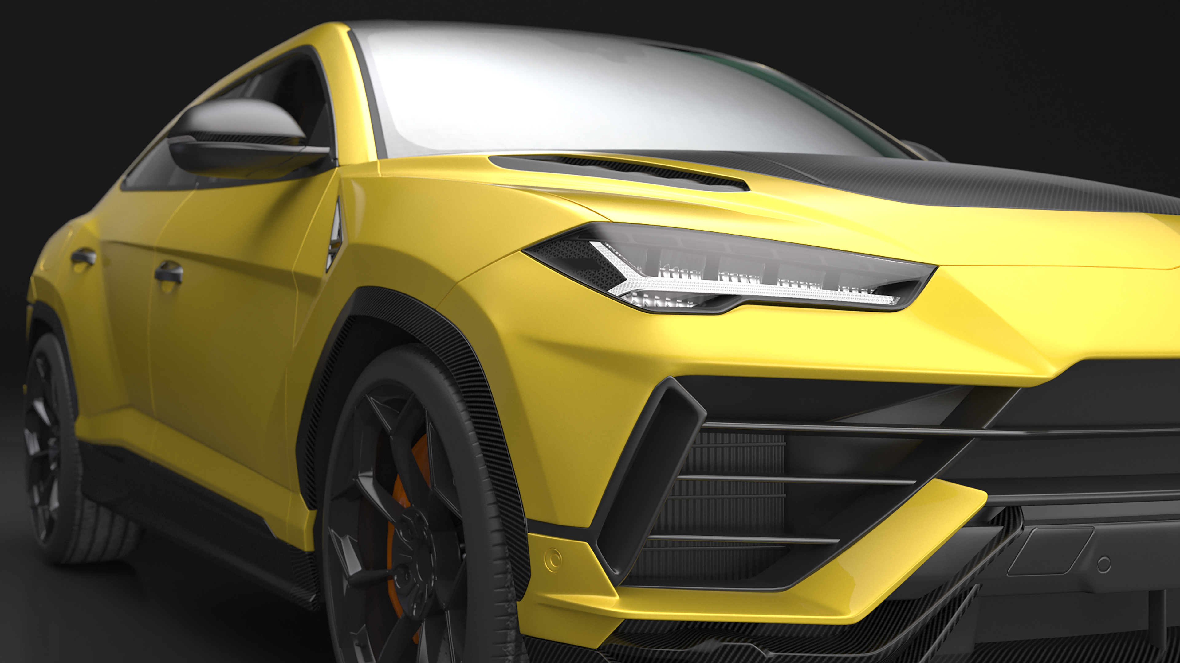 Super Luxury SUV Lights ON Simple Interior 3D