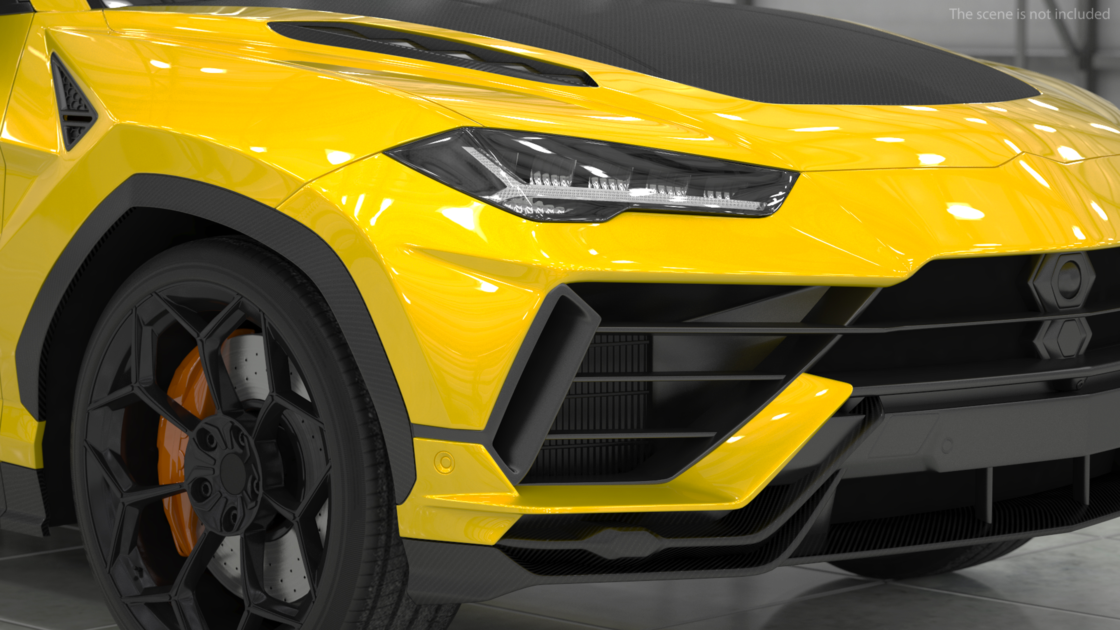 Super Luxury SUV Lights ON Simple Interior 3D