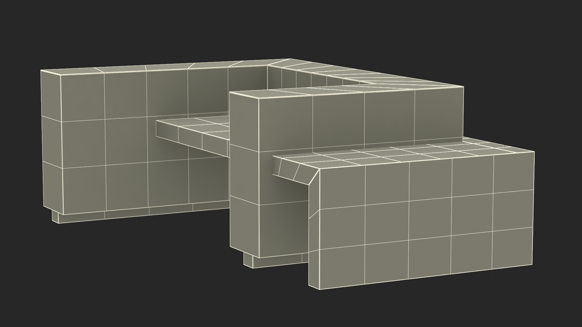 Reception Desk Eco Style 3D model