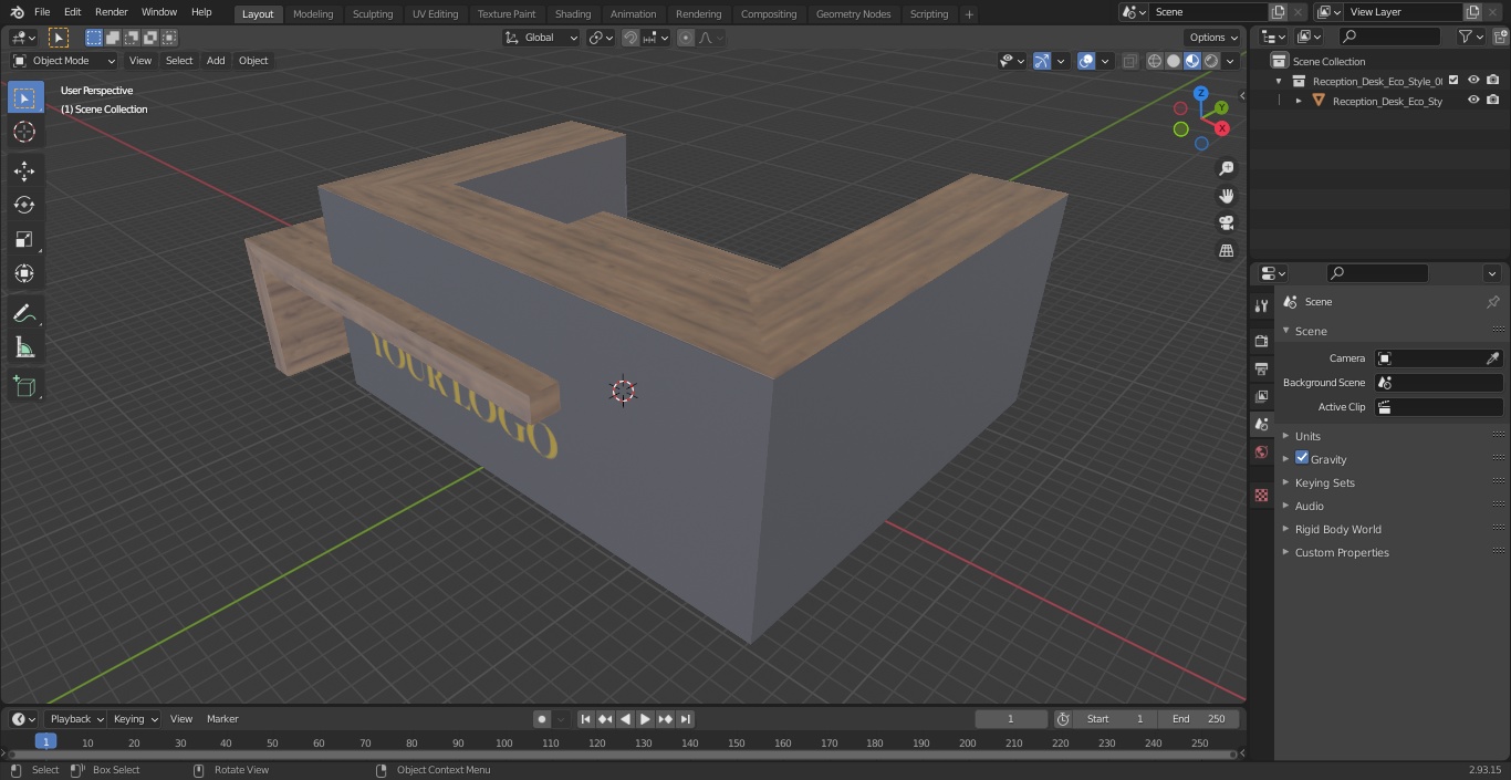 Reception Desk Eco Style 3D model