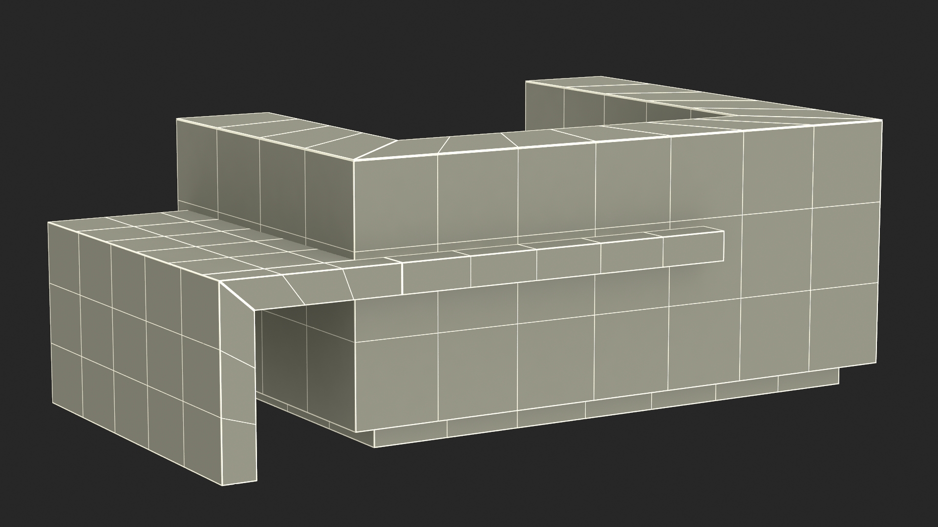 Reception Desk Eco Style 3D model