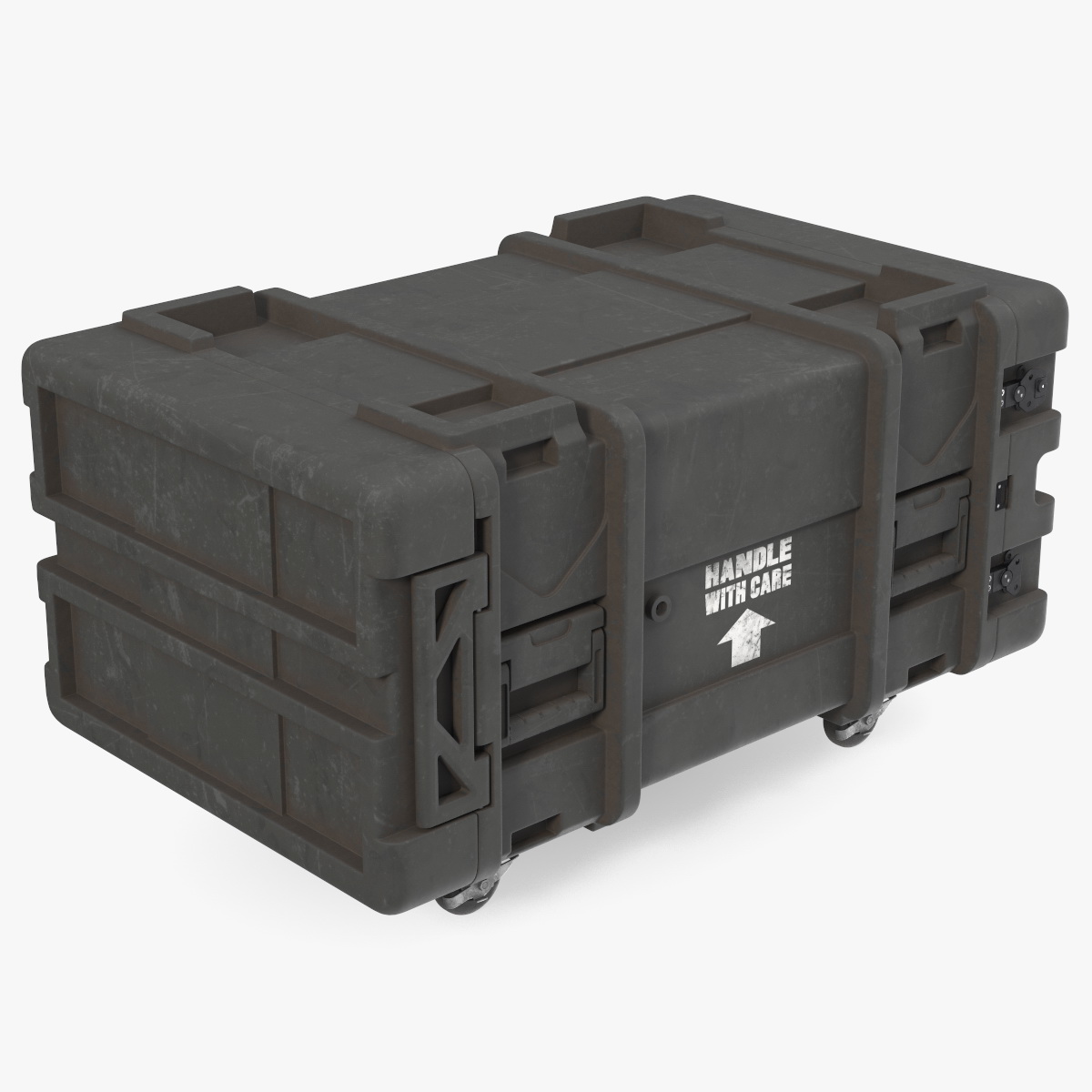 Wheeled Military Tough Storage Trunk Aged, view 3