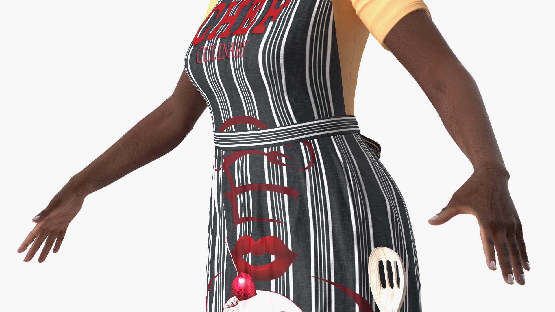 3D model Kitchen Style Black Elderly Woman A-Pose