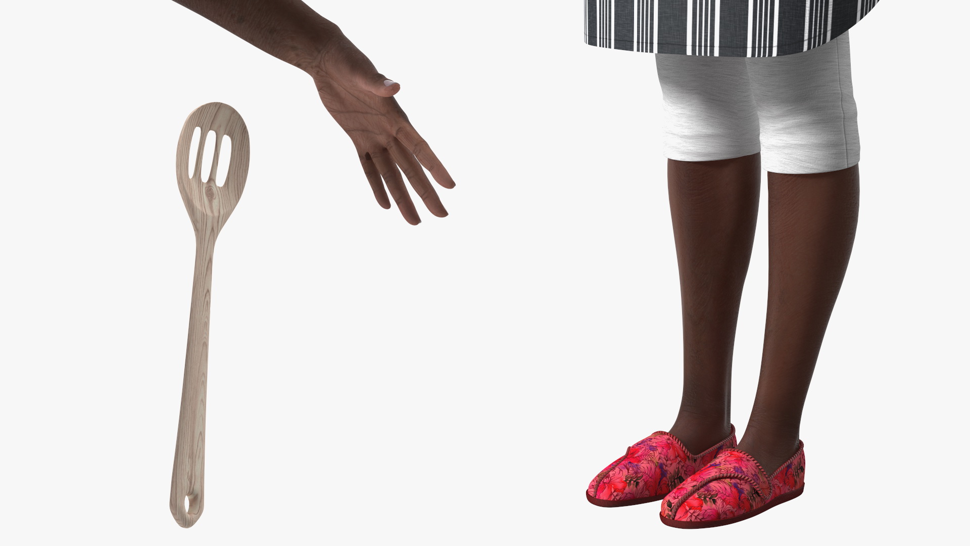 3D model Kitchen Style Black Elderly Woman A-Pose