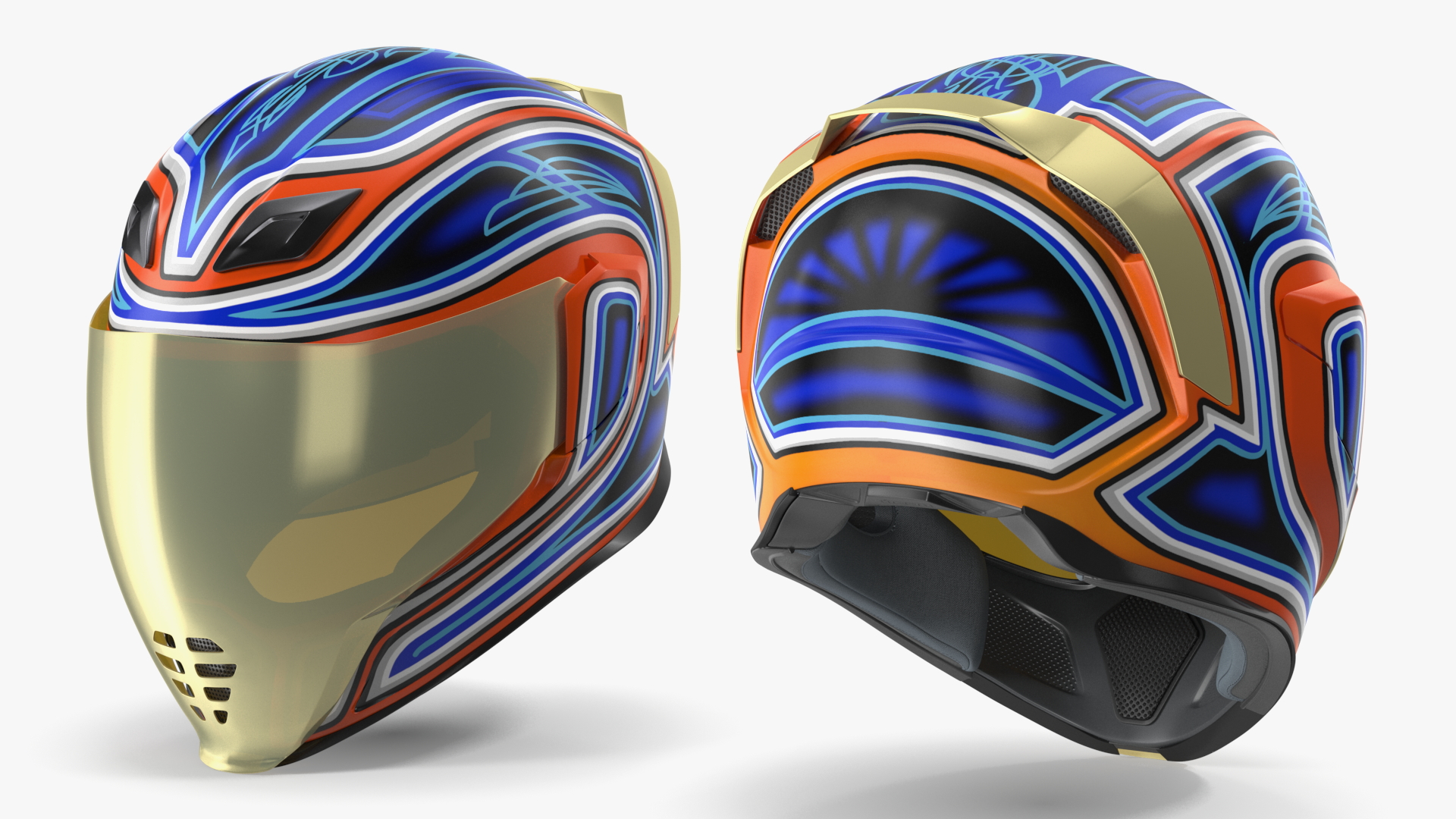 3D Motorcycle Full Face Helmet Colorful