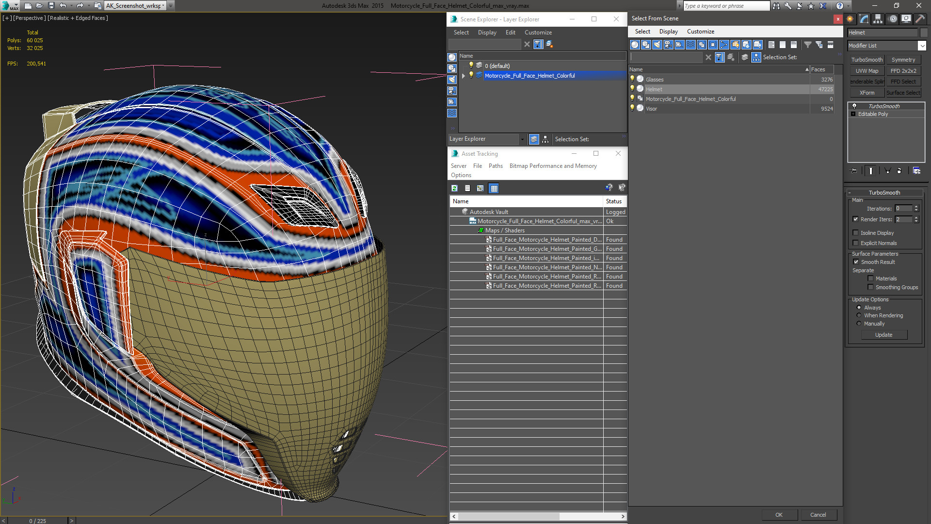 3D Motorcycle Full Face Helmet Colorful