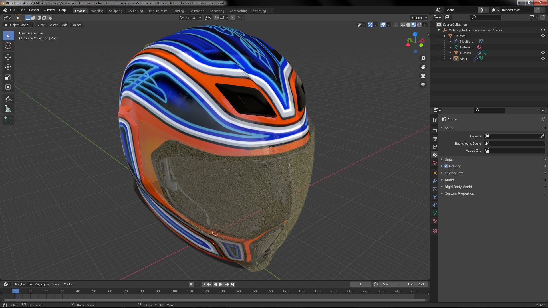 3D Motorcycle Full Face Helmet Colorful