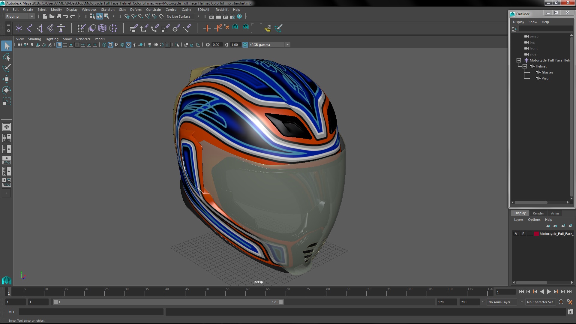 3D Motorcycle Full Face Helmet Colorful