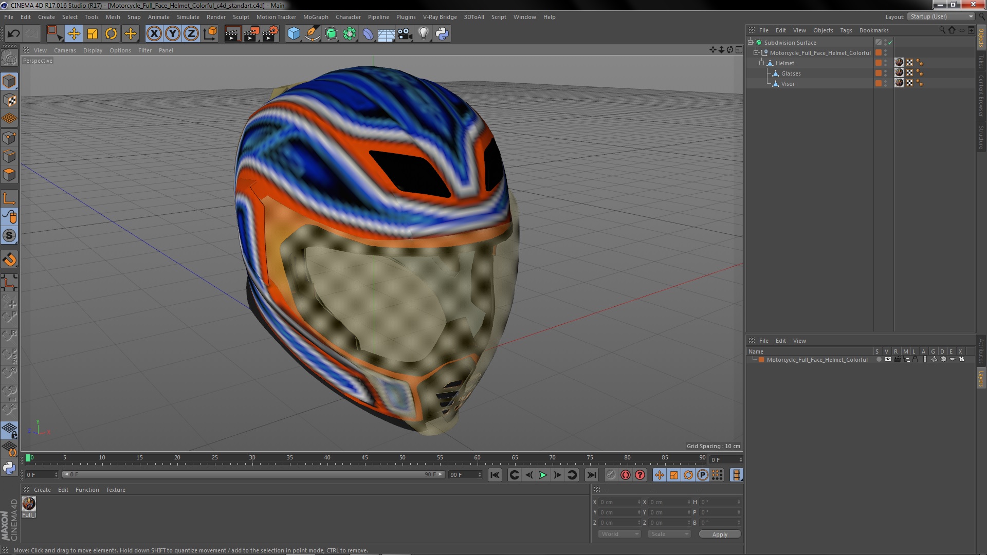 3D Motorcycle Full Face Helmet Colorful