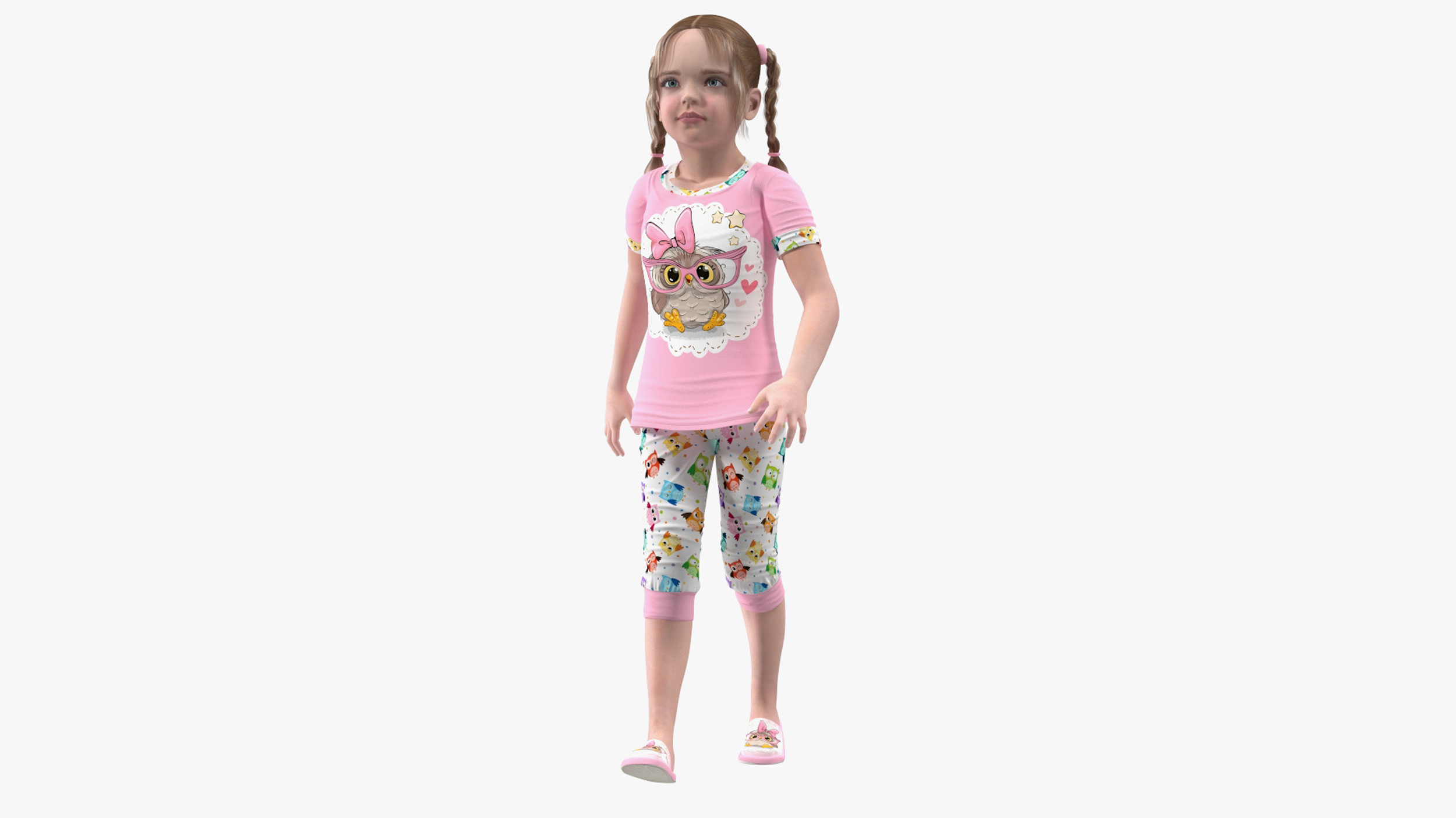 Young Girl Home Clothes Rigged for Maya 3D model