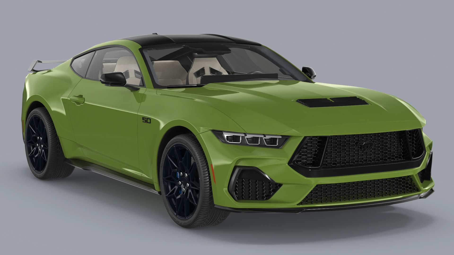 3D Ford Mustang 2024 Green model