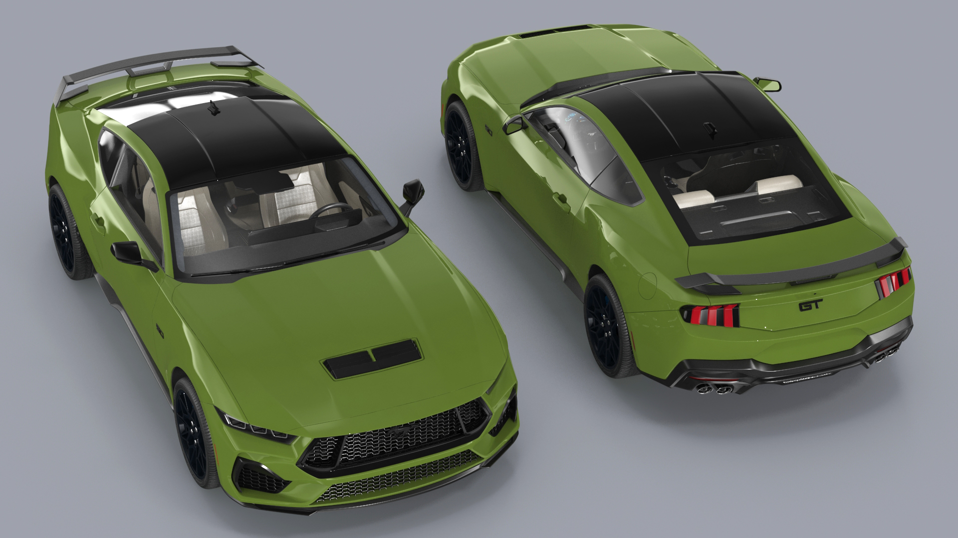3D Ford Mustang 2024 Green model