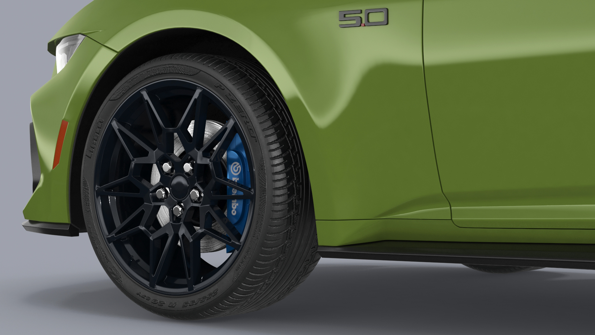 3D Ford Mustang 2024 Green model