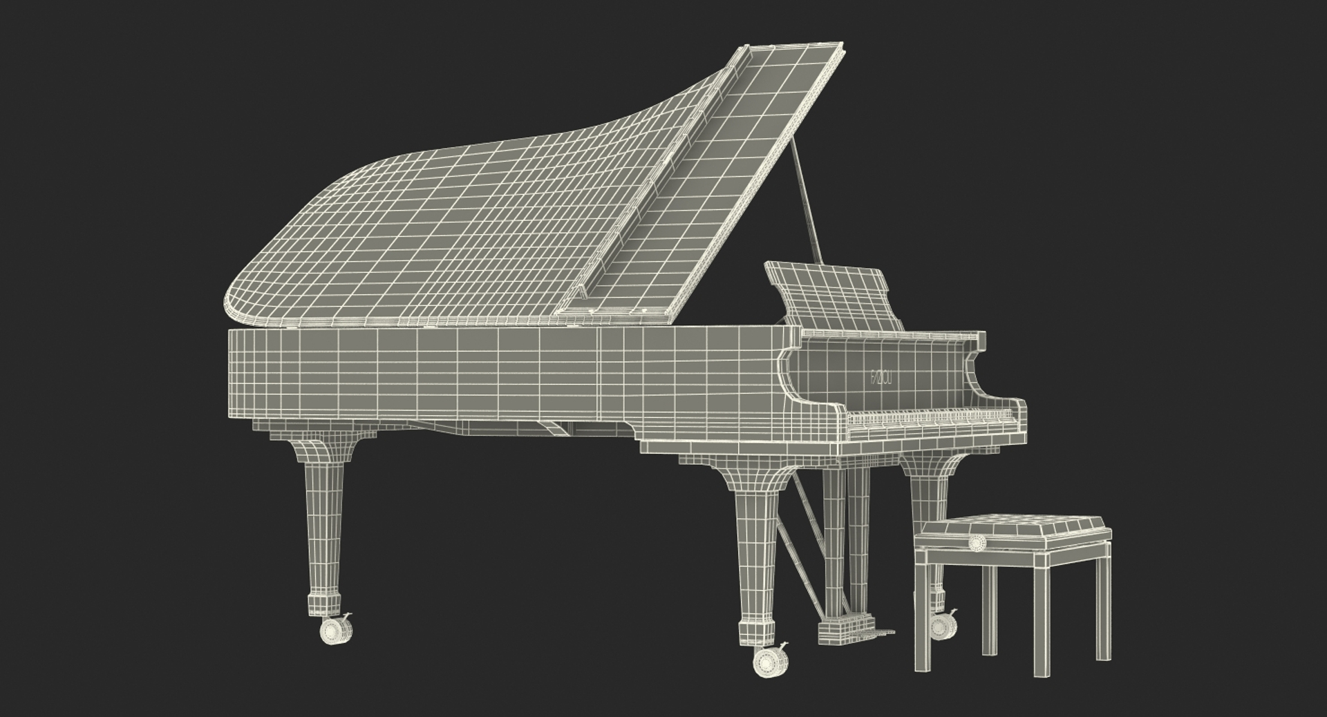 3D Park Band Shell and Seating with Fur