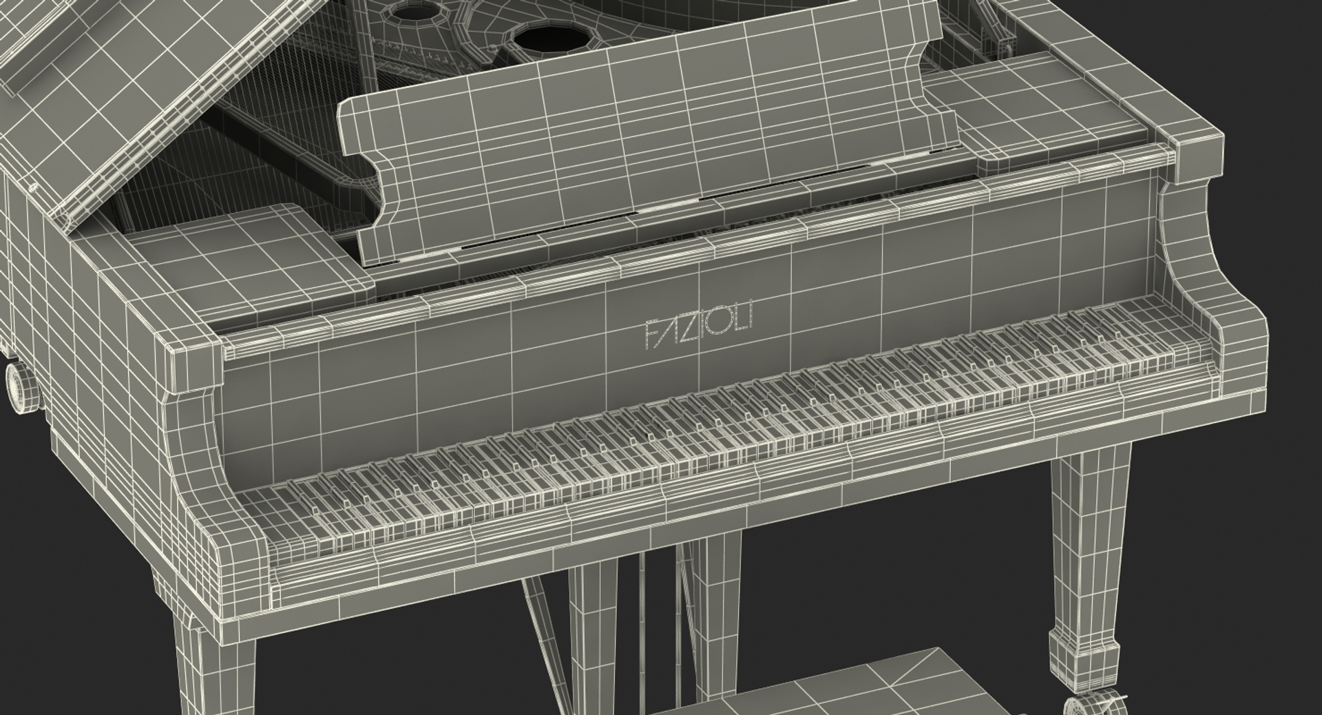 3D Park Band Shell and Seating with Fur
