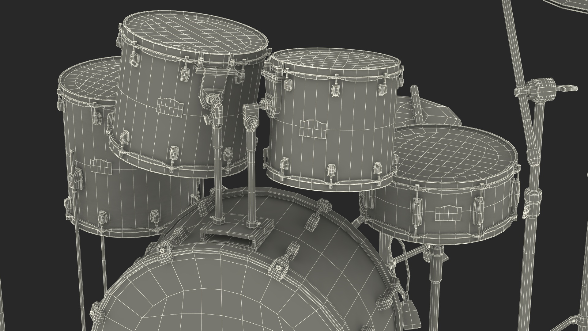 3D Park Band Shell and Seating with Fur