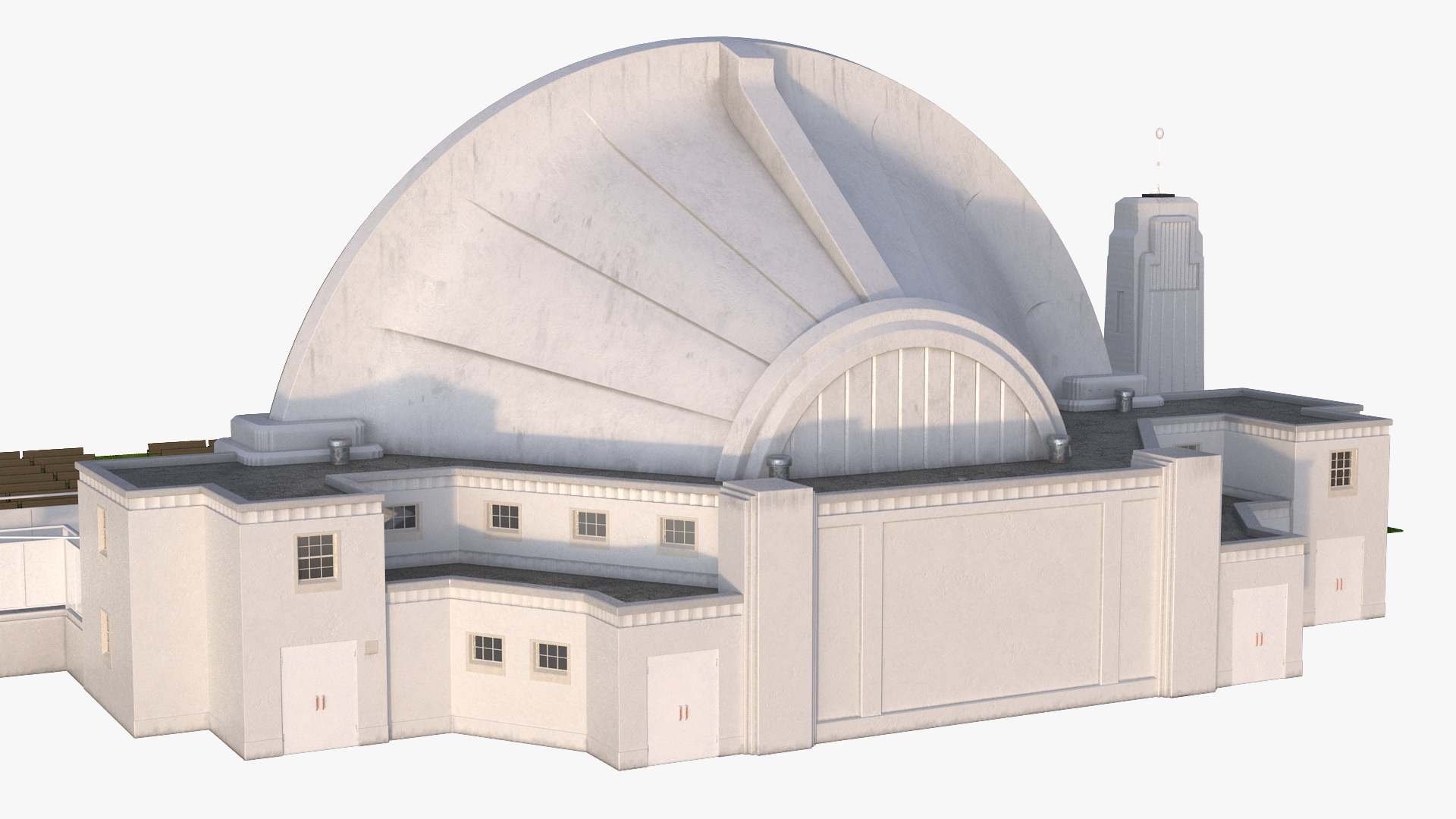 3D Park Band Shell and Seating with Fur