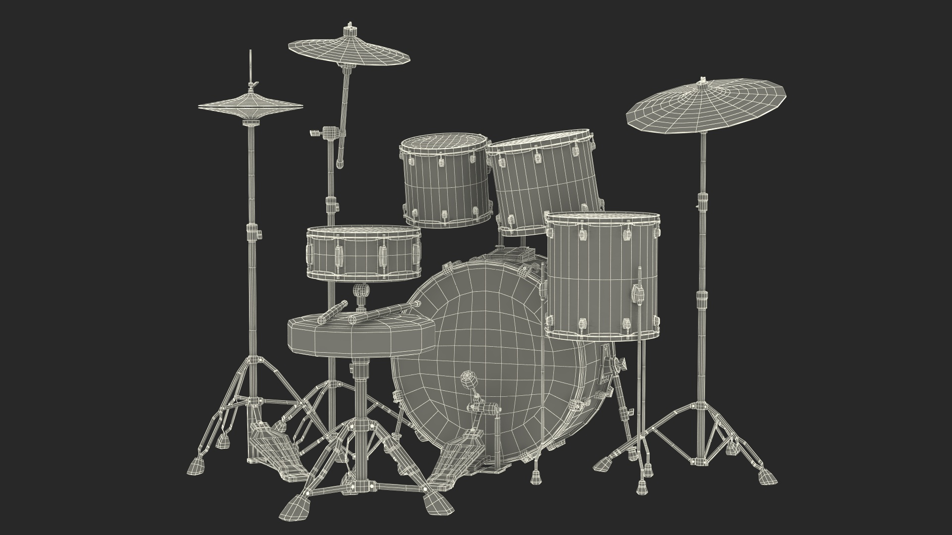 3D Park Band Shell and Seating with Fur