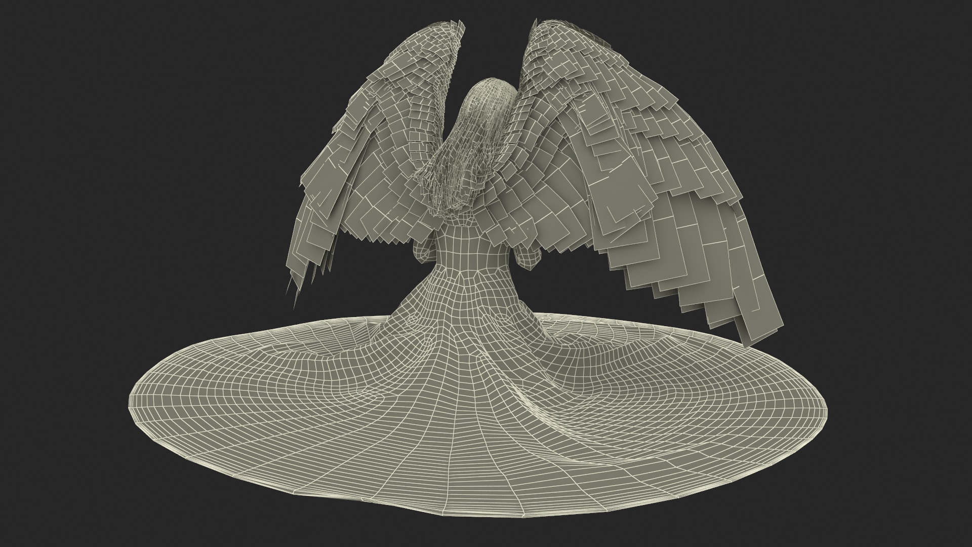3D model Blonde Girl Angel Praying