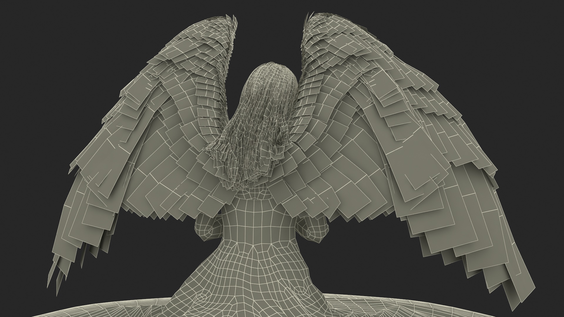 3D model Blonde Girl Angel Praying