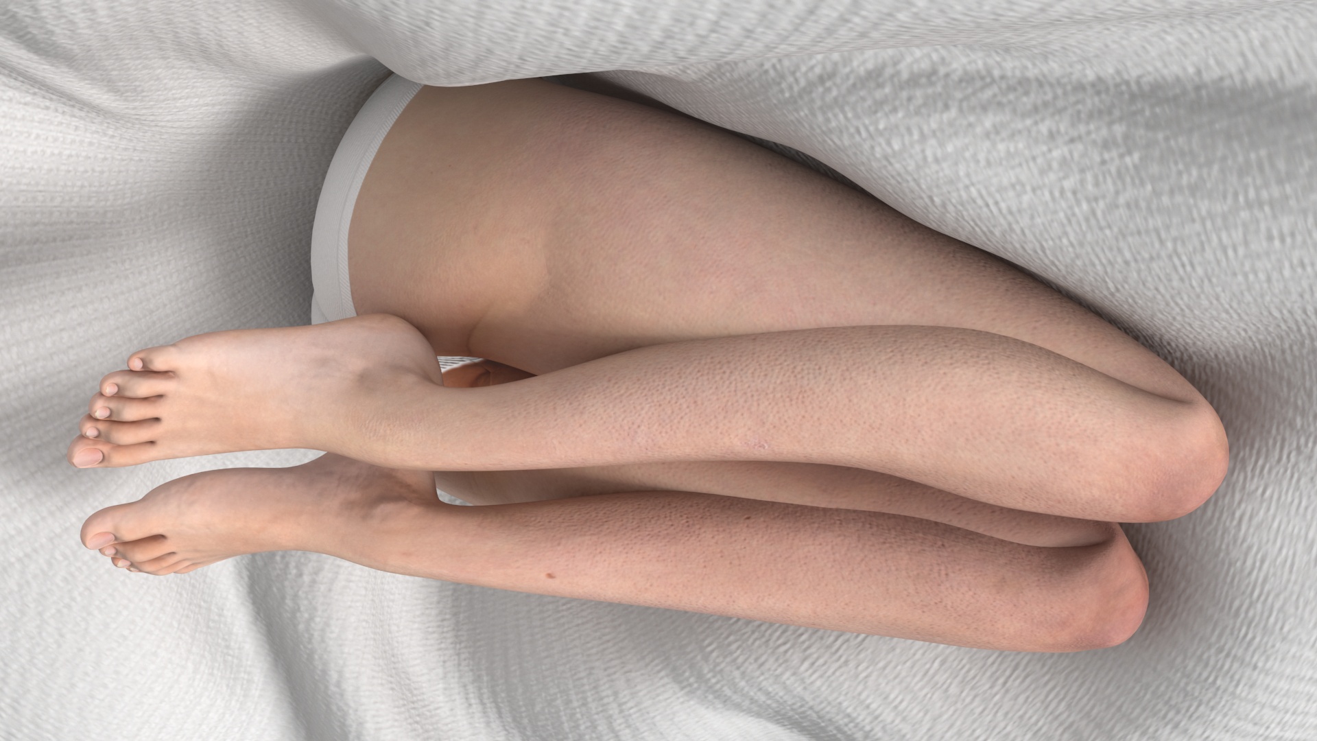 3D model Blonde Girl Angel Praying