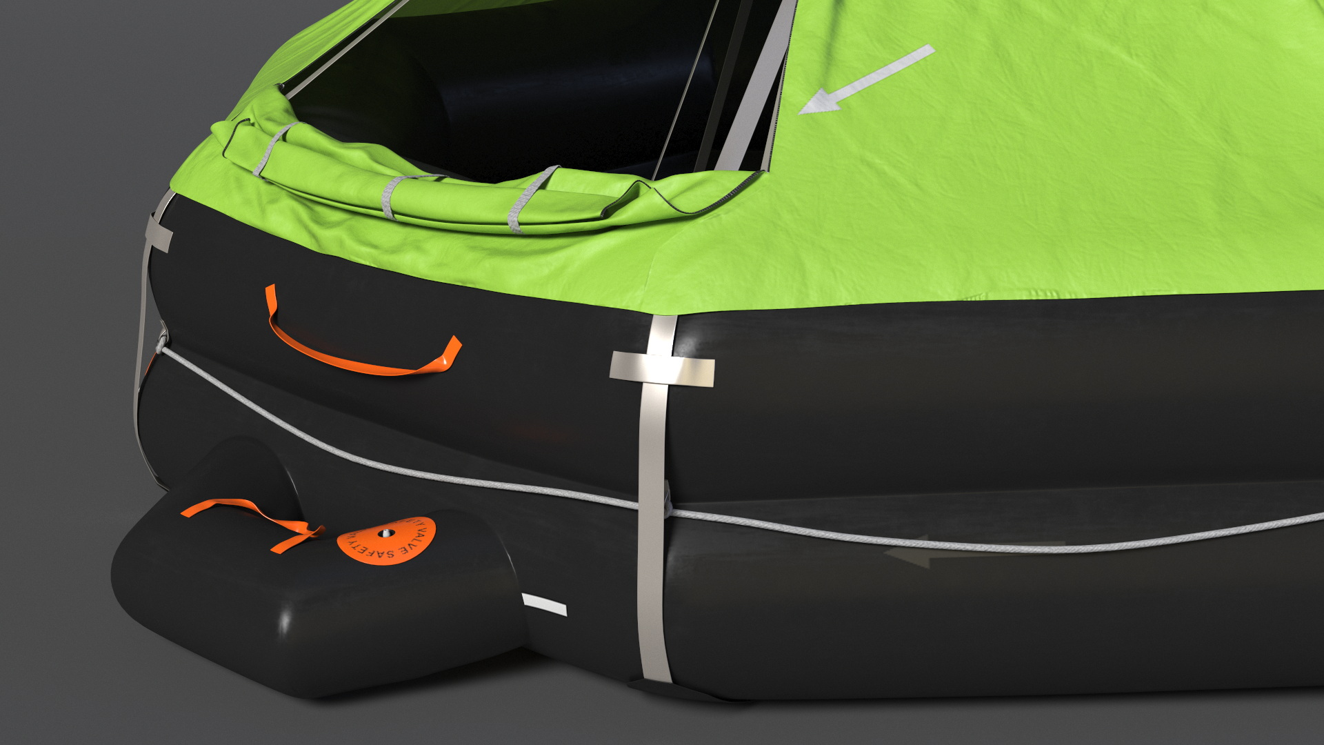 Inflatable Life Raft with Survivor 3D model