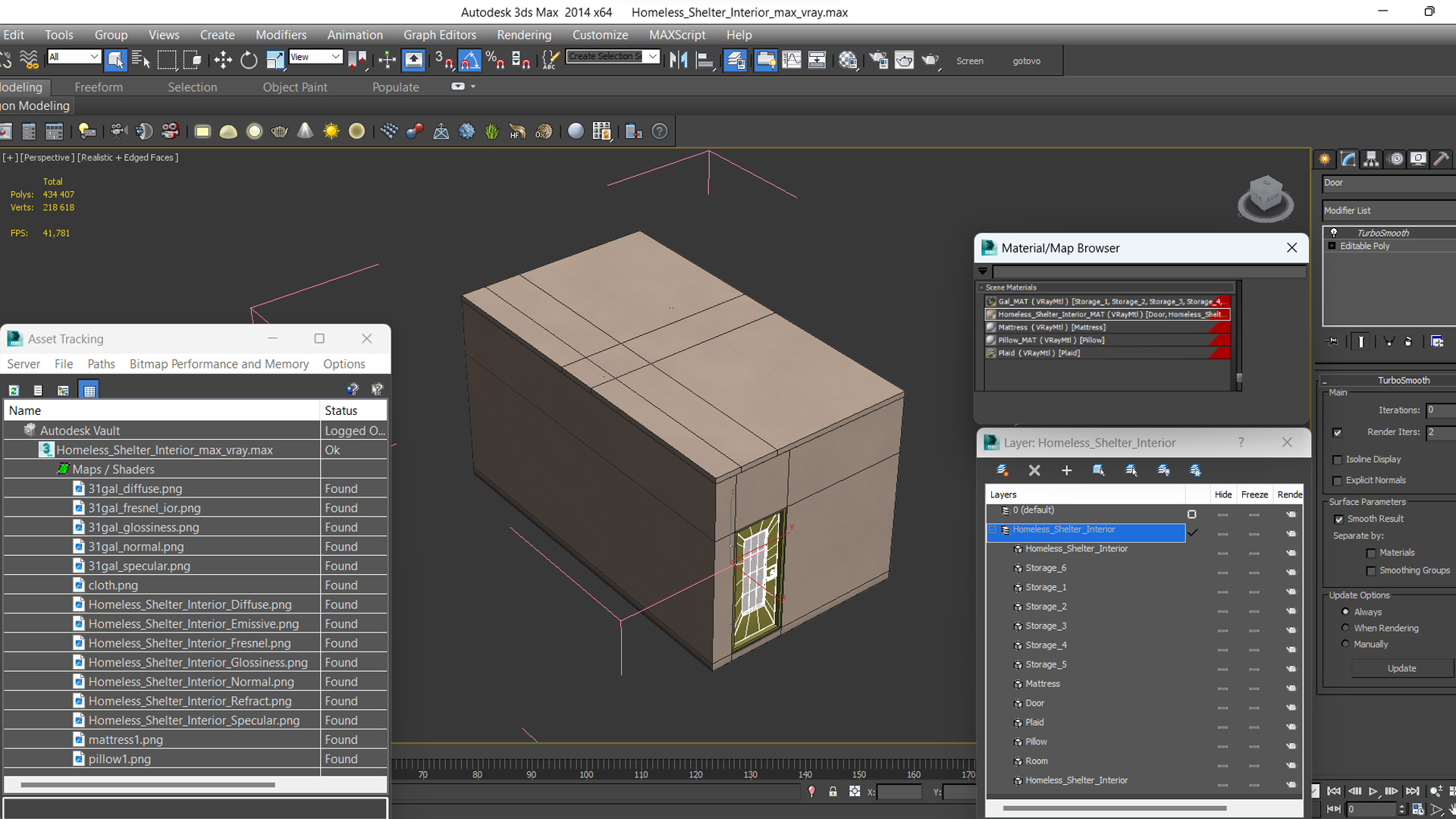 3D model Homeless Shelter Interior