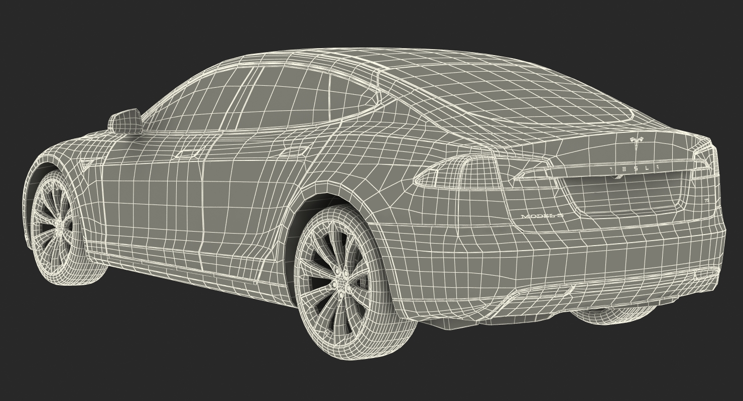 3D Tesla Model S 75 2015 Rigged model