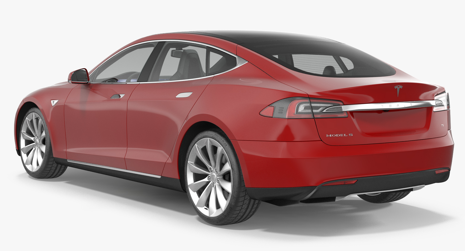 3D Tesla Model S 75 2015 Rigged model