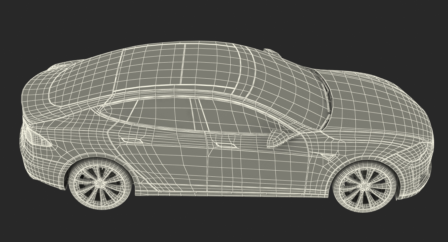 3D Tesla Model S 75 2015 Rigged model