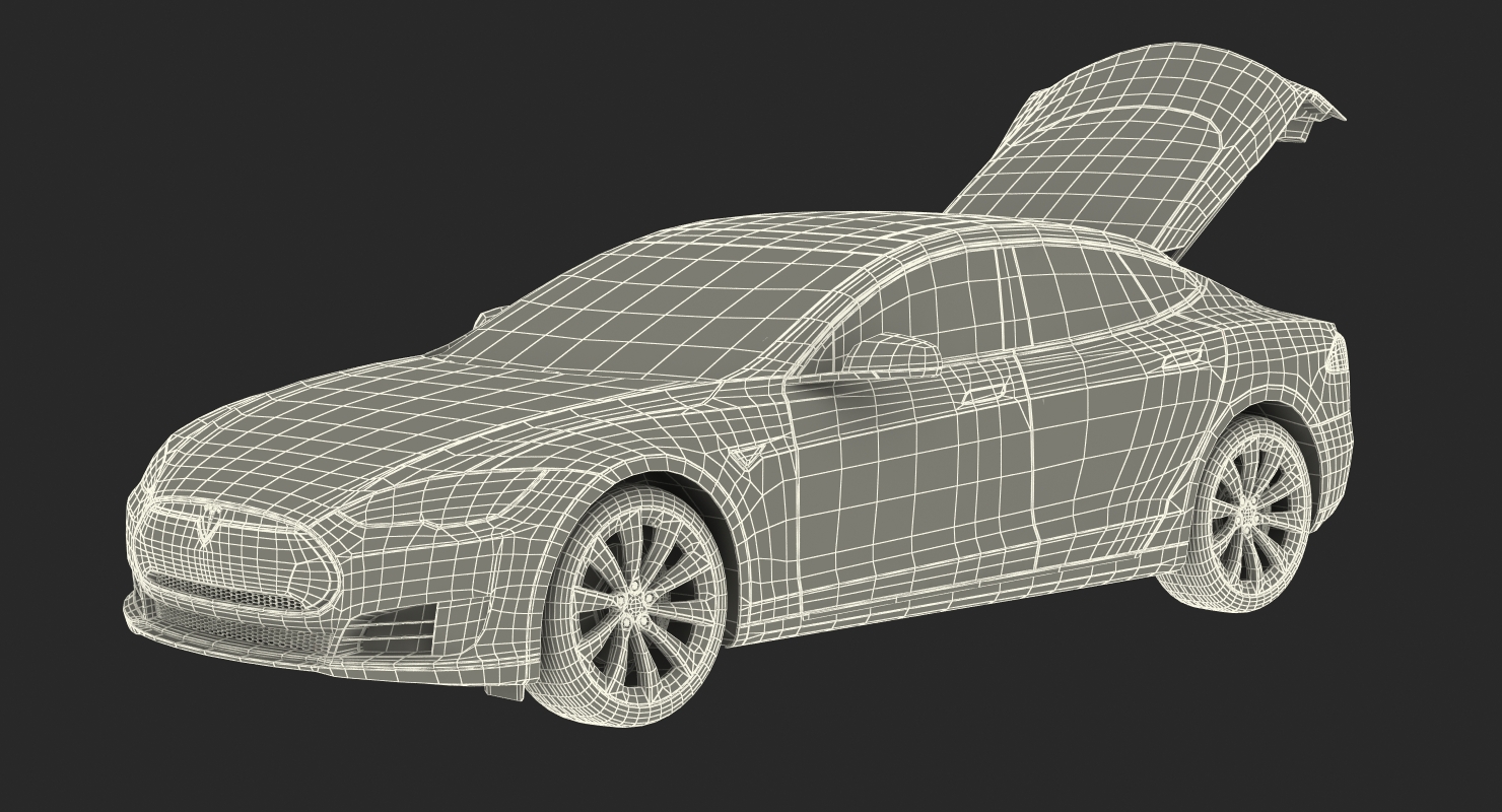 3D Tesla Model S 75 2015 Rigged model