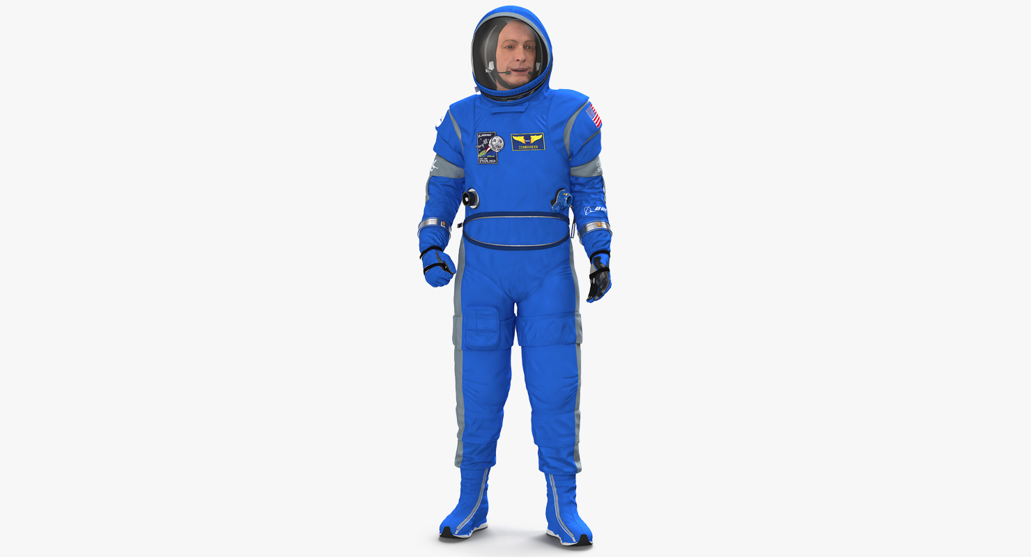 3D Astronaut Wearing Boeing Spacesuit Rigged